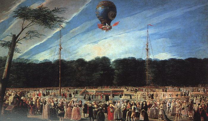 Antonio  Carnicero Balloon Ascent at Aranjuez oil painting image